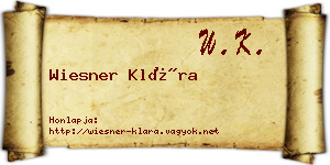 Wiesner Klára névjegykártya