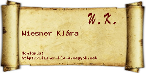 Wiesner Klára névjegykártya