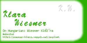 klara wiesner business card